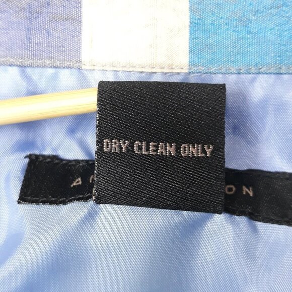 Lot-Anne Carson Silk Blue Plaid Cropped Wrap Top & Green Plaid Top M Sleeveless - Picture 7 of 13